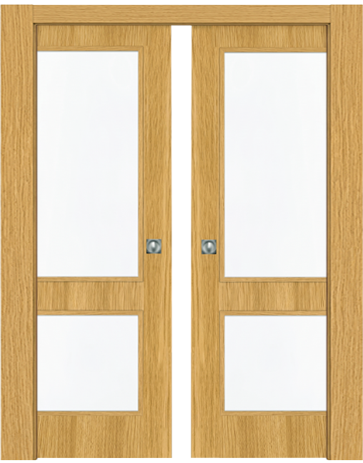 Double-leaf, Pocket Sliding Door with 2 vision panel