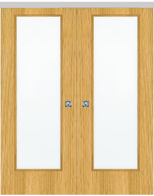 Double-leaf, Wall Sliding Door  with 1 vision panel